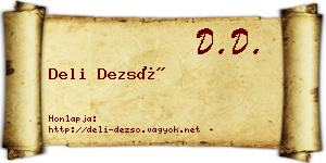 Deli Dezső névjegykártya