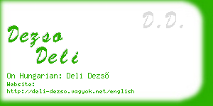 dezso deli business card